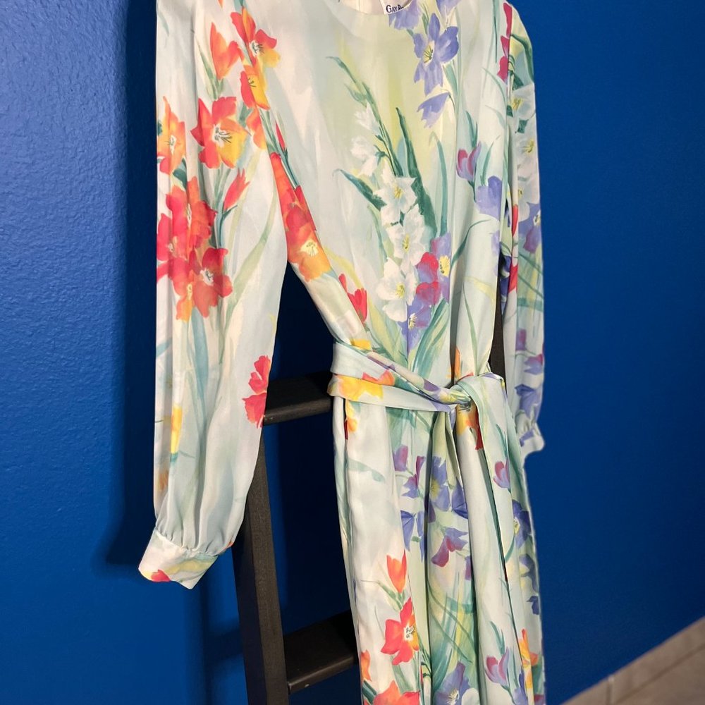 Vintage Gay Boyer 1980s floral dress + belt
